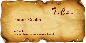 Tomor Csaba névjegykártya